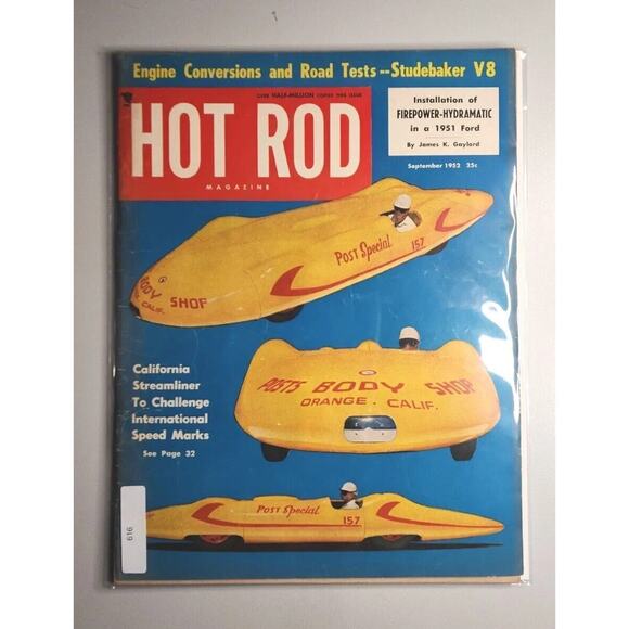1952 Hot Rod Magazine Sept. - Studebaker V8 - California Streamliner M616 - Picture 8 of 8
